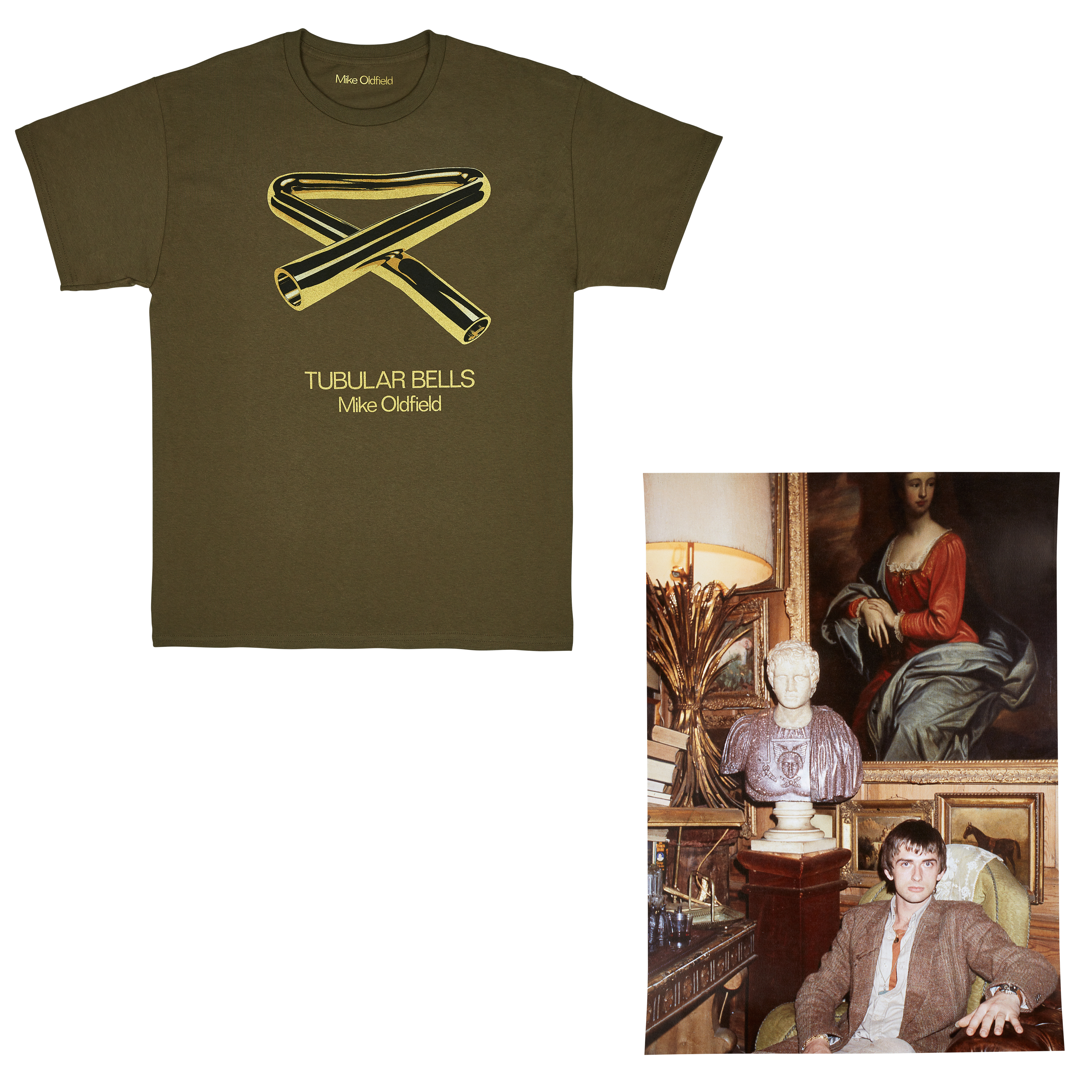 Official Hand Numbered Limited Edition A2 Print (1/2) + Official Tubular Bells Anniversary T-shirt (Olive)