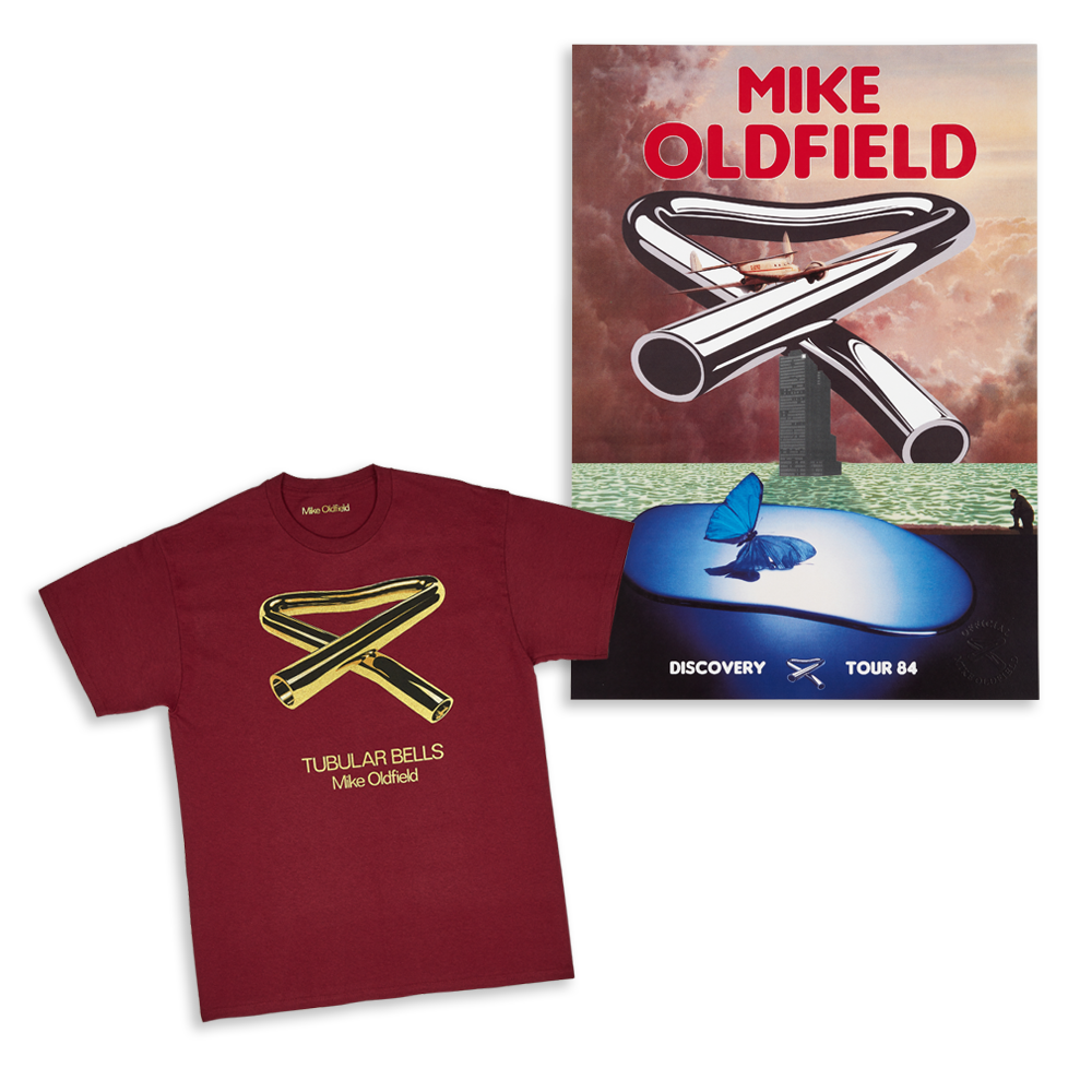 Official Tubular Bells Anniversary T-shirt (Maroon) + Official Vintage Tour Poster '84
